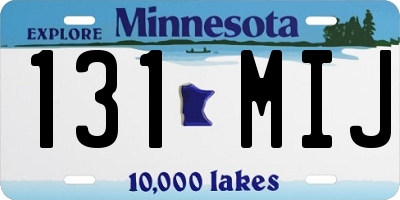 MN license plate 131MIJ