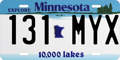 MN license plate 131MYX