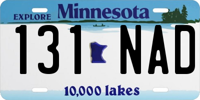 MN license plate 131NAD