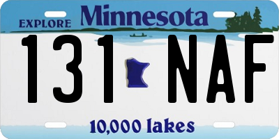 MN license plate 131NAF