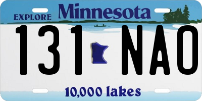 MN license plate 131NAO