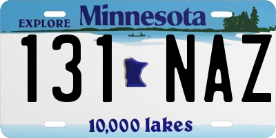 MN license plate 131NAZ