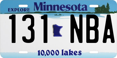 MN license plate 131NBA