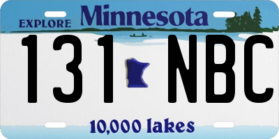 MN license plate 131NBC