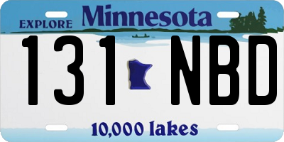 MN license plate 131NBD