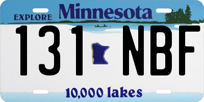 MN license plate 131NBF