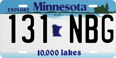 MN license plate 131NBG