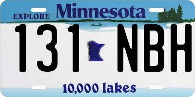 MN license plate 131NBH