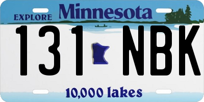 MN license plate 131NBK