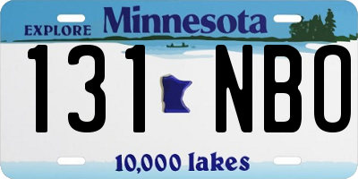MN license plate 131NBO