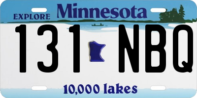 MN license plate 131NBQ