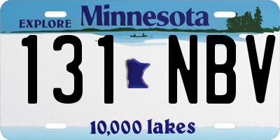 MN license plate 131NBV