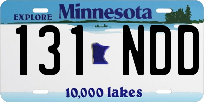MN license plate 131NDD
