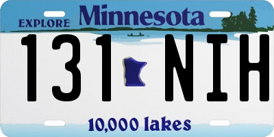 MN license plate 131NIH