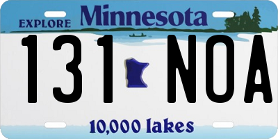 MN license plate 131NOA
