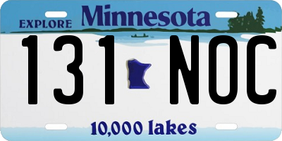 MN license plate 131NOC