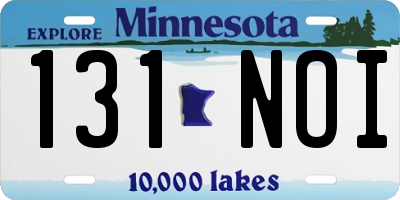 MN license plate 131NOI