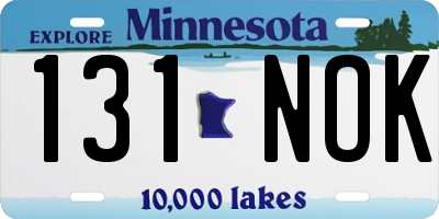 MN license plate 131NOK