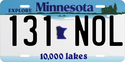 MN license plate 131NOL
