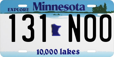 MN license plate 131NOO