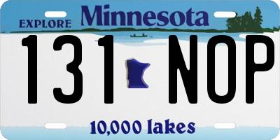 MN license plate 131NOP
