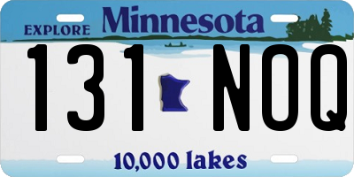 MN license plate 131NOQ