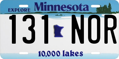 MN license plate 131NOR