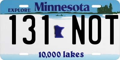 MN license plate 131NOT