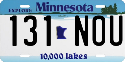 MN license plate 131NOU