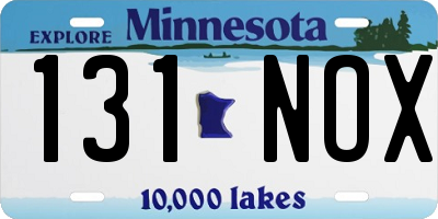 MN license plate 131NOX