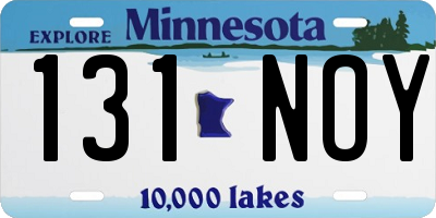 MN license plate 131NOY