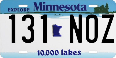 MN license plate 131NOZ