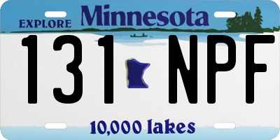 MN license plate 131NPF