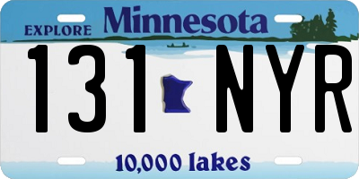 MN license plate 131NYR