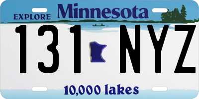 MN license plate 131NYZ