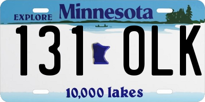 MN license plate 131OLK