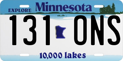 MN license plate 131ONS