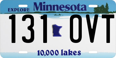 MN license plate 131OVT