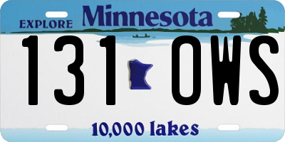 MN license plate 131OWS