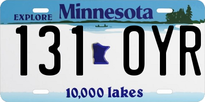 MN license plate 131OYR