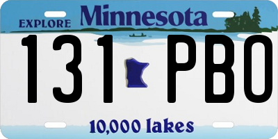 MN license plate 131PBO