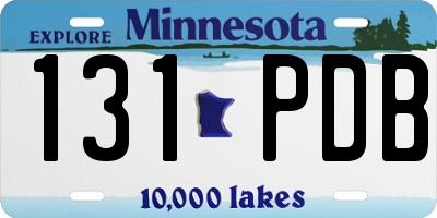 MN license plate 131PDB