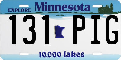 MN license plate 131PIG