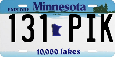 MN license plate 131PIK