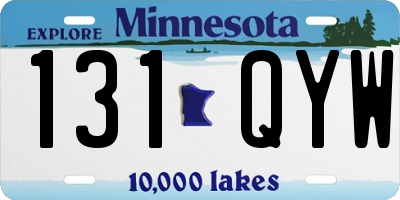 MN license plate 131QYW