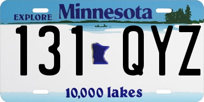 MN license plate 131QYZ