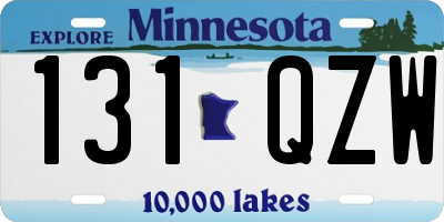 MN license plate 131QZW