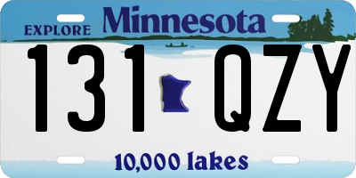 MN license plate 131QZY