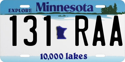 MN license plate 131RAA