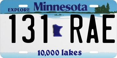 MN license plate 131RAE